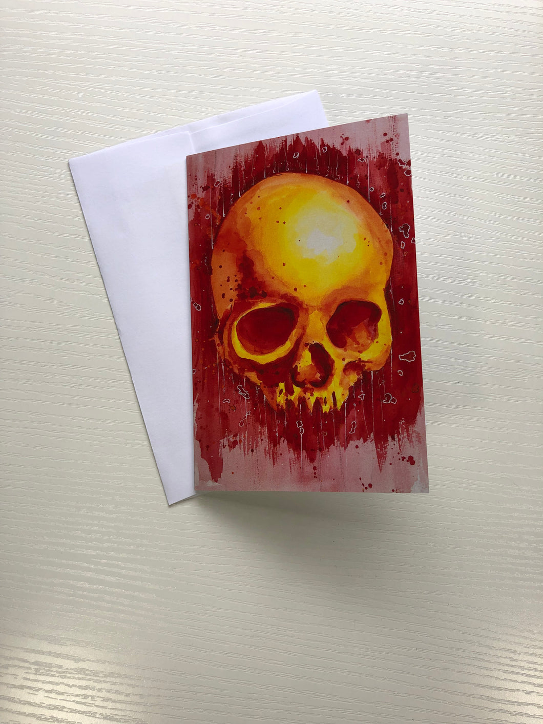 Red Skull Blank Greeting Card