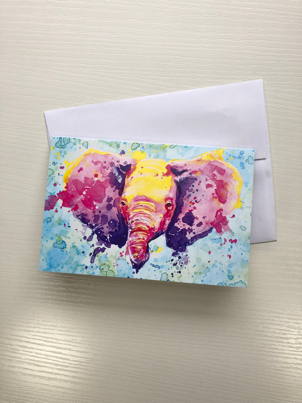 Elephant Face Blank Greeting Card