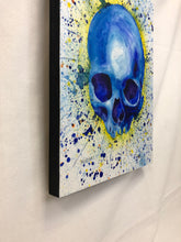 Load image into Gallery viewer, Blue and Yellow Skull Study- Original Art
