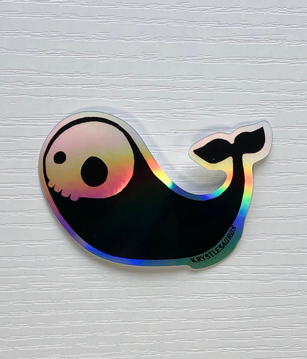 Skull Whale Holographic Sticker